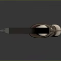 Black Axe With Red Cracks And Bone Handle Wrapped In Brown Straps