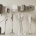Essential Daily Household Appliances Including Vacuum Cleaners Utensil Holders Trash Cans And Toilet Paper Holders