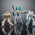 Colorful Robot Action Figures With Mechanical Armor And Weapon Accessories In Dynamic Poses