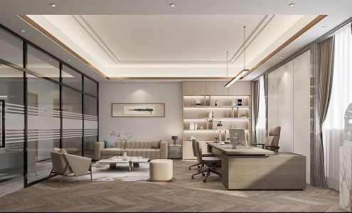 modern office general manager office 3d model