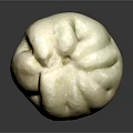 Soft Fluffy White Steamed Bun With Pleated Top On Dark Surface 3d model