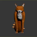 Orange Fox 3D Game Movie Character With Pointed Ears Standing Pose Design