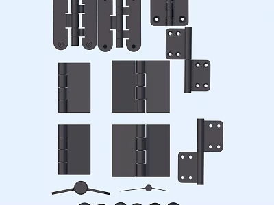 Different Types of Metal Hinges and Hardware Fittings for Furniture 3d model