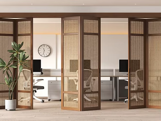 Modern office screen partition 3d model
