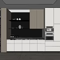 Modern Kitchen Interior With White Light Wood Cabinets Countertop Shelves And Appliances