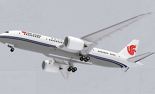 modern aircraft boeing 3d model