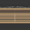 Wooden Slat Garden Bench With Ornate Metal Backrest And Curved Legs