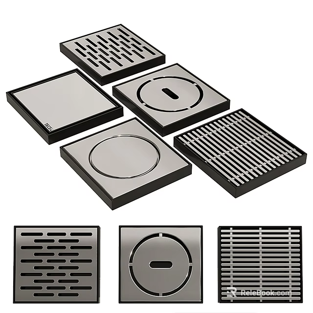 Bathroom Accessories Functional Various Design Square Round Stainless Steel Floor Drains 3d model 