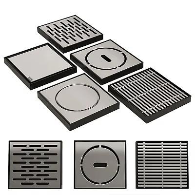 Bathroom Accessories Functional Various Design Square Round Stainless Steel Floor Drains 3d model