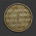 Traditional Bamboo Steamer With Woven Lid Round Shape And Wooden Body
