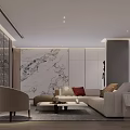 Modern Leisure Area With Spiral Staircase Comfortable Sofa Coffee Table And Decorative Accents