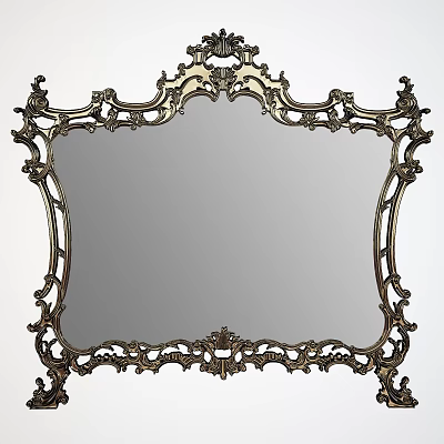 Ornate Classic Mirror With Intricate Carved Frame And Elegant Decorative Details 3d model