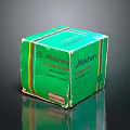 Vintage Green Mathon Box With Striped Design And Brand Label Details