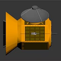 Advanced Space Satellite Featuring Blue Solar Panels And Golden Antenna Design