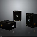 Prestige Black Gold Decorative Boxes With Logo For Luxury Household Supplies Packaging