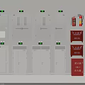 Various Fire Safety Equipment Including Fire Doors Extinguishers Cabinets And Indicator Lights