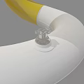 Yellow And White Inflatable Swim Rings Stacked For Summer Pool Use