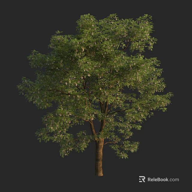 Lush Green Arbor With Dense Foliage And Brown Trunk For Landscape Design 3d model 