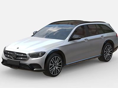 Modern Silver Mercedes-Benz Station Wagon With Black Roof And Stylish Black Wheels 3d model