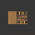 Elegant Wooden Bookcase with Open Shelves Closed Cabinet Doors and Colorful Books