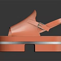 Stylish Orange Platform Sandals With Double Straps And Buckle Design Detail