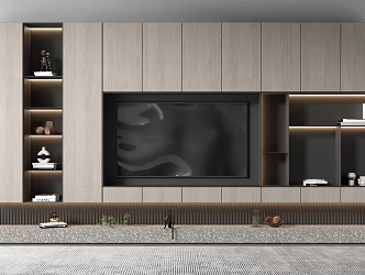 Modern TV background cabinet TV background wall 3d model