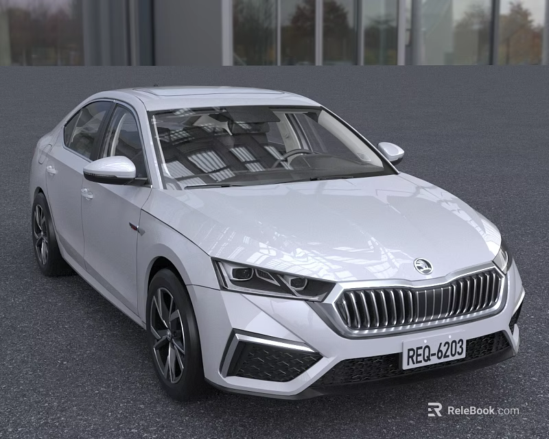 White Modern Sedan With Sleek Exterior And Stylish Front Grille Design 3d model 