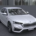 White Modern Sedan With Sleek Exterior And Stylish Front Grille Design