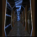 Modern KTV Corridor Interior With Mirrored Walls And Stylish Lighting