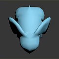 Cute Blue Elephant Toy With Shiny Surface On Dark Reflective Background 3d model