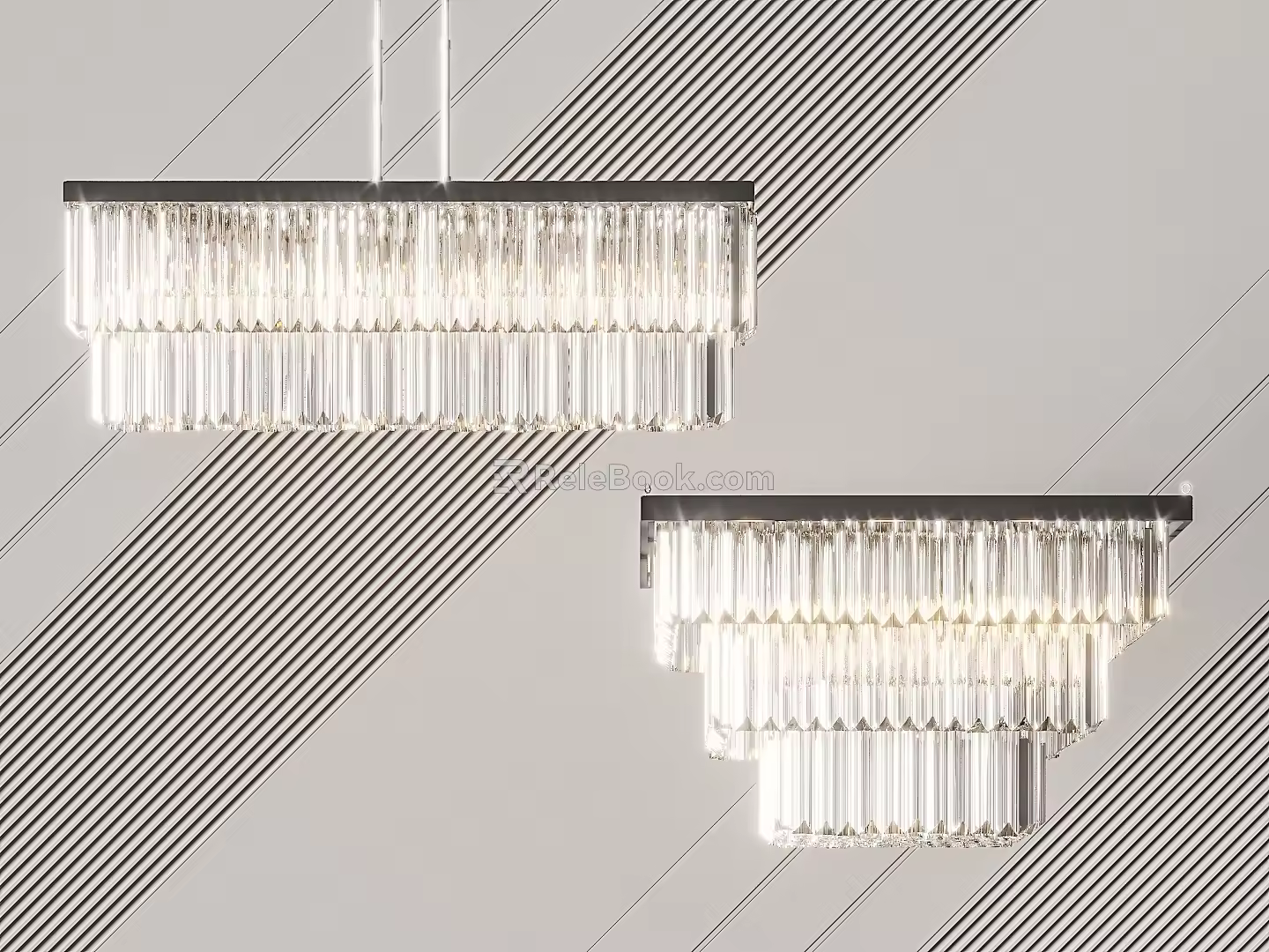 Modern crystal chandelier 3d model