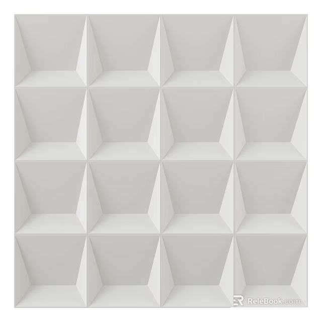White 3D Geometric Wall Panel Design for Home Interior 3d model