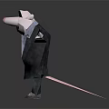 3D Game Movie Character Rat Wearing Suit With Open Arms And Pink Nose Design