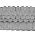 Modern Sectional Sofas In Neutral Tones With Various Curved And Pleated Designs 3d model