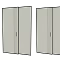 Modern Sliding Doors Featuring Perforated Glass Panels And Sleek Metal Frames