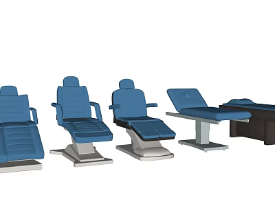 Multiple Blue Massage Chairs With Ergonomic Design And Comfortable Seating 3d model