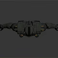 Futuristic Gray Armored Character In Mech Suit With Helmet And Yellow Accents