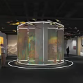 Contemporary Zhu Bingren Art Exhibition Hall With Visitors Taking Photos And Artworks