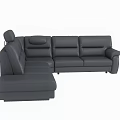 Modern Gray L Shaped Leather Sectional Sofa With Comfortable Seats And Backrest Design 3d model