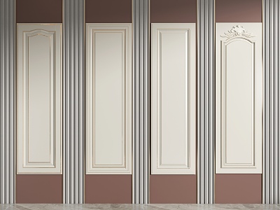 French Wall Panel PET Wall Panel Cream Wind Wall Panel 3d model