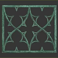 Decorative Green Metal Fence With Intricate Pattern And Square Frame Design 3d model