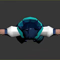 3D Animated Game And Movie Character With Gray Hair Goggles And Blue White Coat