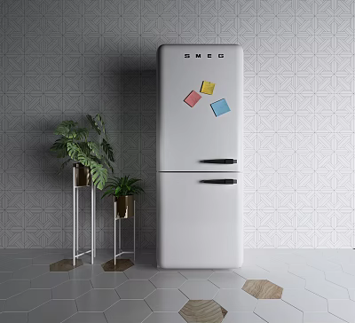 Nordic refrigerator cute refrigerator small refrigerator 3d model Nordic refrigerator cute refrigerator small refrigerator 3d model
