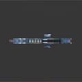 Blue Pixelated Gun Weapon 3D Rendered With Shiny Surface And Detailed Design 3d model