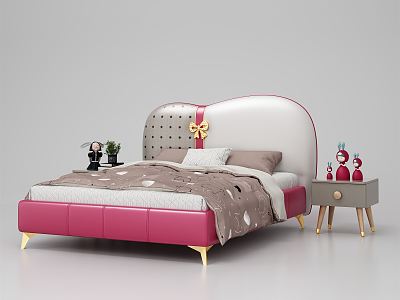 Modern Children's Bed Children's Double Soft Bed model