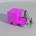 Pink ATHELING Mobile Industrial Equipment With Mechanical Arm And Wheels
