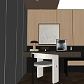 Modern Desk and Chair Makeup Table and Chair Combination 3d model