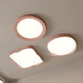 Modern Ceiling Lights Three Round And Square Shaped With Warm Frame Emit Soft White Light 3d model