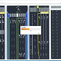 Road Infrastructure Design With Multiple Lanes Directional Arrows And Traffic Markings 3d model