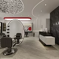 Modern Luxury Beauty Hair Salon Interior Design With Well Arranged Styling Stations And Green Plants